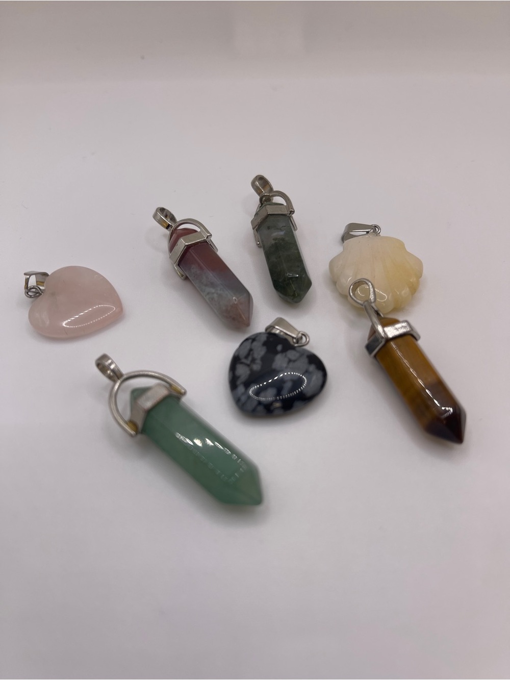 Assorted Semi-Precious Stone Pendant Necklace Charms - Multi Color